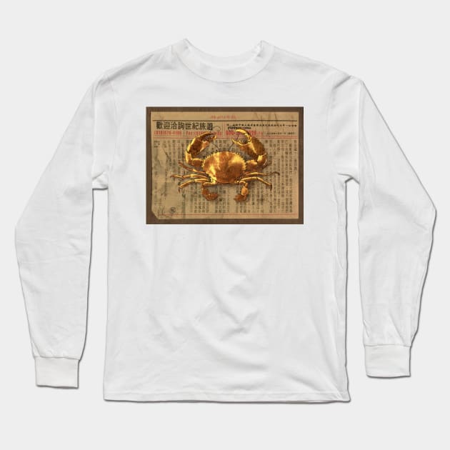 The Golden Crab Long Sleeve T-Shirt by Terry Fan